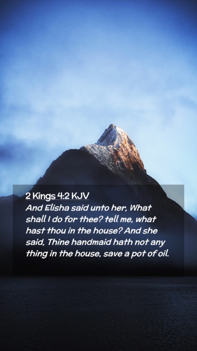 Picture 02 - 2 Kings 4:2 KJV Mobile Phone Wallpaper - And Elisha said unto her, What shall I do for - Mobile Bible Verse Wallpaper