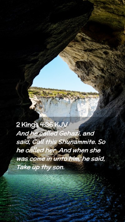 Picture 02 - 2 Kings 4:36 KJV Mobile Phone Wallpaper - And he called Gehazi, and said, Call this - Mobile Bible Verse Wallpaper