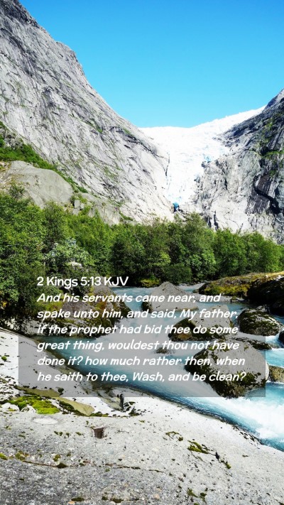 Picture 02 - 2 Kings 5:13 KJV Mobile Phone Wallpaper - And his servants came near, and spake unto him, - Mobile Bible Verse Wallpaper