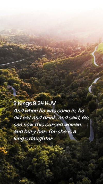 Picture 02 - 2 Kings 9:34 KJV Mobile Phone Wallpaper - And when he was come in, he did eat and drink, - Mobile Bible Verse Wallpaper