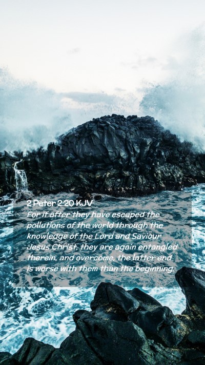 Picture 02 - 2 Peter 2:20 KJV Mobile Phone Wallpaper - For if after they have escaped the pollutions of - Mobile Bible Verse Wallpaper