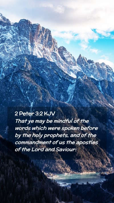 Picture 02 - 2 Peter 3:2 KJV Mobile Phone Wallpaper - That ye may be mindful of the words which were - Mobile Bible Verse Wallpaper