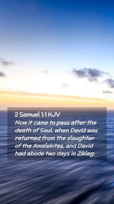 Picture 02 - 2 Samuel 1:1 KJV Mobile Phone Wallpaper - Now it came to pass after the death of Saul, when - Mobile Bible Verse Wallpaper
