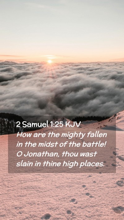 Picture 02 - 2 Samuel 1:25 KJV Mobile Phone Wallpaper - How are the mighty fallen in the midst of the - Mobile Bible Verse Wallpaper