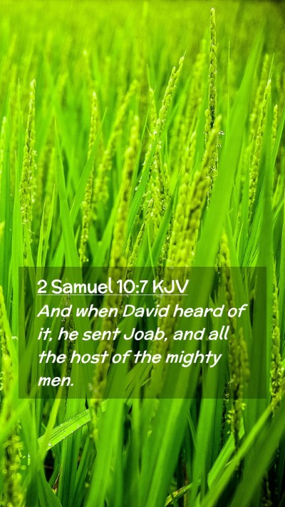 Picture 02 - 2 Samuel 10:7 KJV Mobile Phone Wallpaper - And when David heard of it, he sent Joab, and all - Mobile Bible Verse Wallpaper