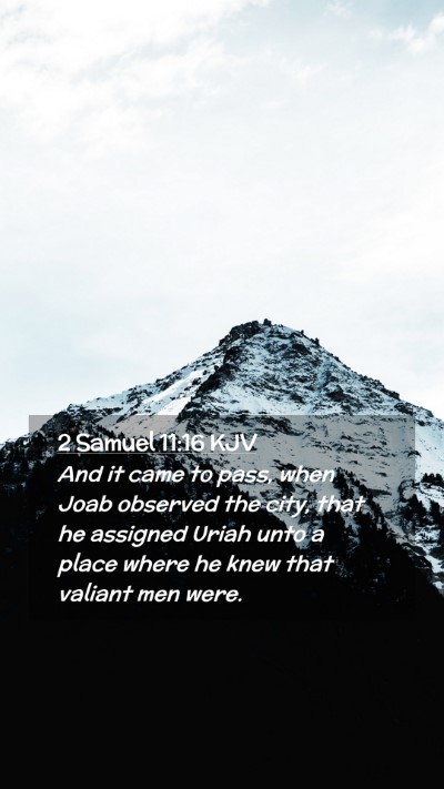 Picture 02 - 2 Samuel 11:16 KJV Mobile Phone Wallpaper - And it came to pass, when Joab observed the city, - Mobile Bible Verse Wallpaper