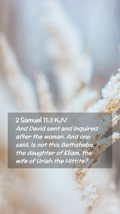 Picture 02 - 2 Samuel 11:3 KJV Mobile Phone Wallpaper - And David sent and inquired after the woman. And - Mobile Bible Verse Wallpaper