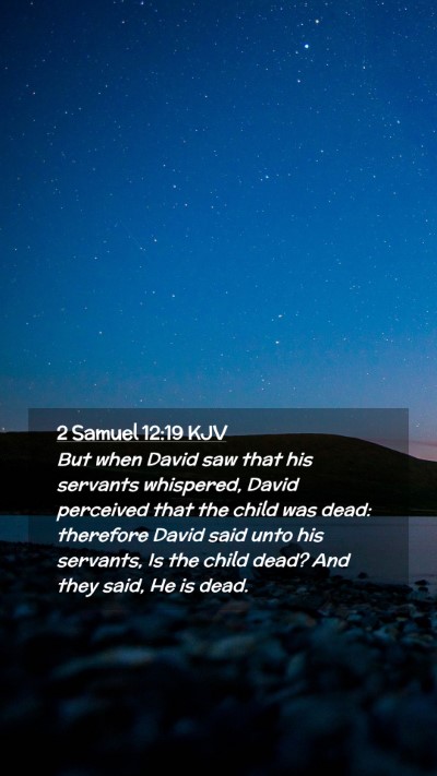Picture 02 - 2 Samuel 12:19 KJV Mobile Phone Wallpaper - But when David saw that his servants whispered, - Mobile Bible Verse Wallpaper