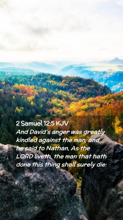 Picture 02 - 2 Samuel 12:5 KJV Mobile Phone Wallpaper - And David's anger was greatly kindled against the - Mobile Bible Verse Wallpaper