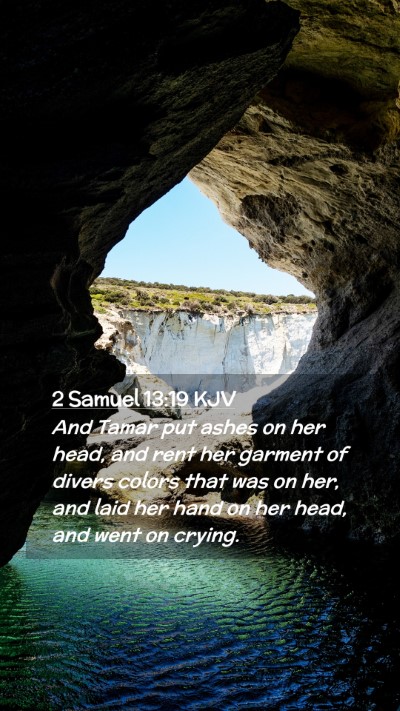 Picture 02 - 2 Samuel 13:19 KJV Mobile Phone Wallpaper - And Tamar put ashes on her head, and rent her - Mobile Bible Verse Wallpaper