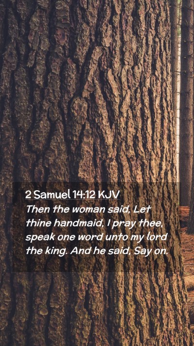 Picture 02 - 2 Samuel 14:12 KJV Mobile Phone Wallpaper - Then the woman said, Let thine handmaid, I pray - Mobile Bible Verse Wallpaper