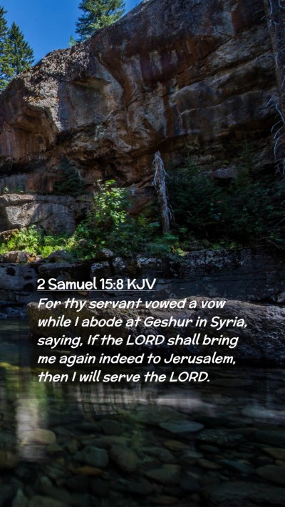 Picture 02 - 2 Samuel 15:8 KJV Mobile Phone Wallpaper - For thy servant vowed a vow while I abode at - Mobile Bible Verse Wallpaper