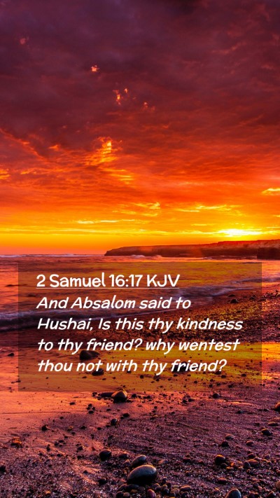 Picture 02 - 2 Samuel 16:17 KJV Mobile Phone Wallpaper - And Absalom said to Hushai, Is this thy kindness - Mobile Bible Verse Wallpaper
