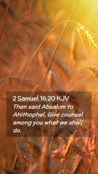 Picture 02 - 2 Samuel 16:20 KJV Mobile Phone Wallpaper - Then said Absalom to Ahithophel, Give counsel - Mobile Bible Verse Wallpaper