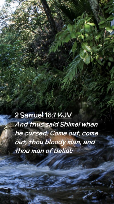 Picture 02 - 2 Samuel 16:7 KJV Mobile Phone Wallpaper - And thus said Shimei when he cursed, Come out, - Mobile Bible Verse Wallpaper