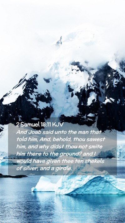 Picture 02 - 2 Samuel 18:11 KJV Mobile Phone Wallpaper - And Joab said unto the man that told him, And, - Mobile Bible Verse Wallpaper
