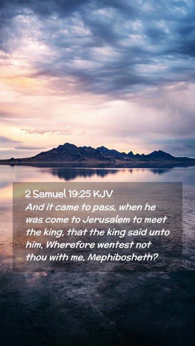 Picture 02 - 2 Samuel 19:25 KJV Mobile Phone Wallpaper - And it came to pass, when he was come to - Mobile Bible Verse Wallpaper