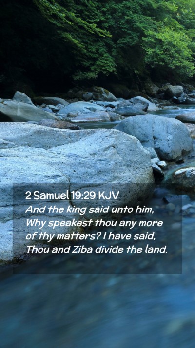 Picture 02 - 2 Samuel 19:29 KJV Mobile Phone Wallpaper - And the king said unto him, Why speakest thou any - Mobile Bible Verse Wallpaper