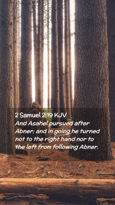 Picture 02 - 2 Samuel 2:19 KJV Mobile Phone Wallpaper - And Asahel pursued after Abner; and in going he - Mobile Bible Verse Wallpaper