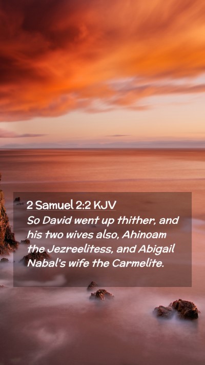 Picture 02 - 2 Samuel 2:2 KJV Mobile Phone Wallpaper - So David went up thither, and his two wives also, - Mobile Bible Verse Wallpaper