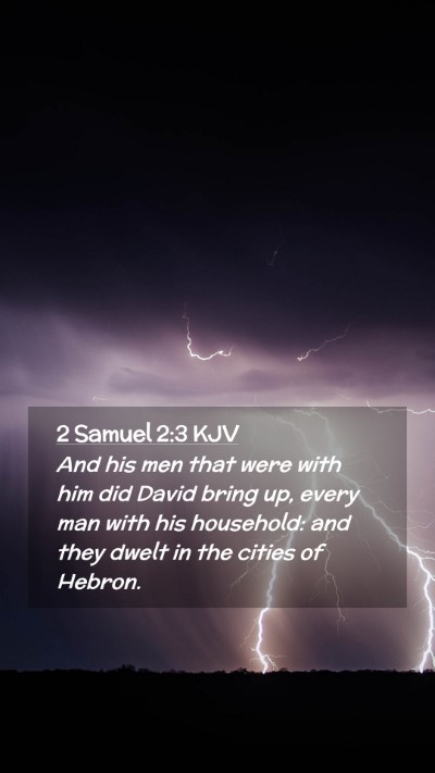 Picture 02 - 2 Samuel 2:3 KJV Mobile Phone Wallpaper - And his men that were with him did David bring - Mobile Bible Verse Wallpaper
