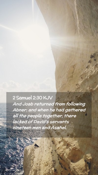 Picture 02 - 2 Samuel 2:30 KJV Mobile Phone Wallpaper - And Joab returned from following Abner: and when - Mobile Bible Verse Wallpaper