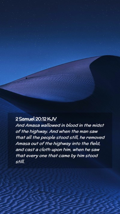 Picture 02 - 2 Samuel 20:12 KJV Mobile Phone Wallpaper - And Amasa wallowed in blood in the midst of the - Mobile Bible Verse Wallpaper