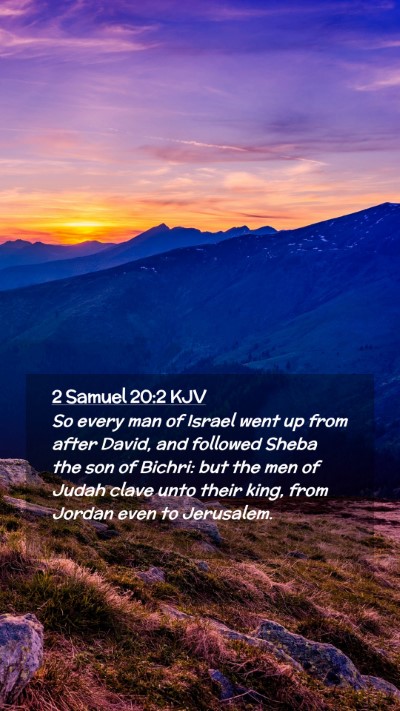 Picture 02 - 2 Samuel 20:2 KJV Mobile Phone Wallpaper - So every man of Israel went up from after David, - Mobile Bible Verse Wallpaper
