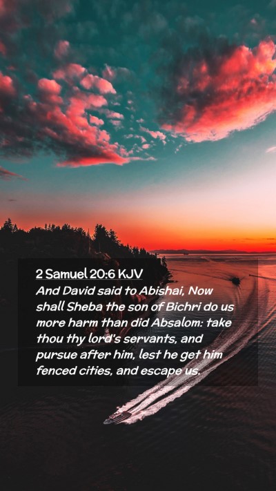Picture 02 - 2 Samuel 20:6 KJV Mobile Phone Wallpaper - And David said to Abishai, Now shall Sheba the - Mobile Bible Verse Wallpaper