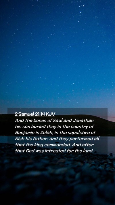 Picture 02 - 2 Samuel 21:14 KJV Mobile Phone Wallpaper - And the bones of Saul and Jonathan his son buried - Mobile Bible Verse Wallpaper