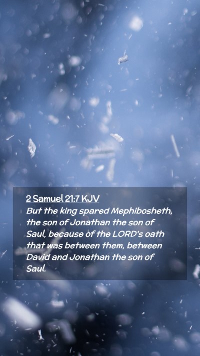 Picture 02 - 2 Samuel 21:7 KJV Mobile Phone Wallpaper - But the king spared Mephibosheth, the son of - Mobile Bible Verse Wallpaper