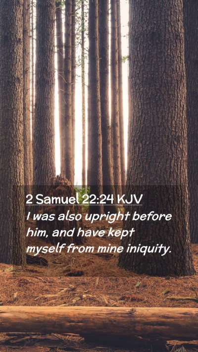 Picture 02 - 2 Samuel 22:24 KJV Mobile Phone Wallpaper - I was also upright before him, and have kept - Mobile Bible Verse Wallpaper