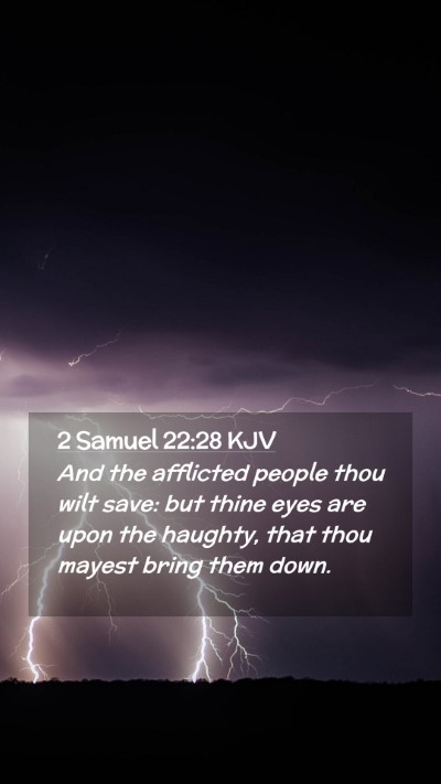 Picture 02 - 2 Samuel 22:28 KJV Mobile Phone Wallpaper - And the afflicted people thou wilt save: but - Mobile Bible Verse Wallpaper