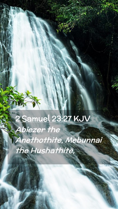 Picture 02 - 2 Samuel 23:27 KJV Mobile Phone Wallpaper - Abiezer the Anethothite, Mebunnai the - Mobile Bible Verse Wallpaper