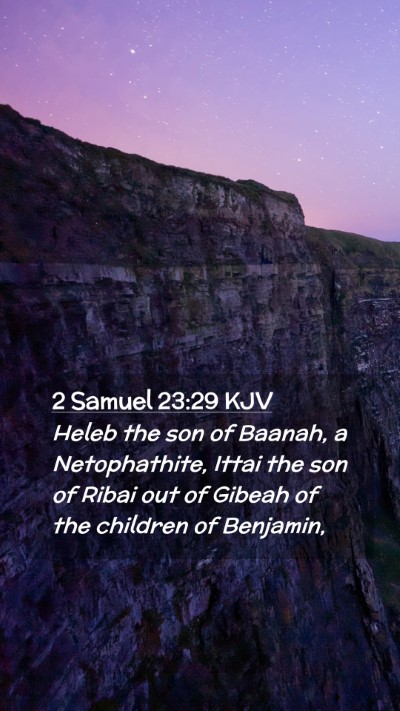 Picture 02 - 2 Samuel 23:29 KJV Mobile Phone Wallpaper - Heleb the son of Baanah, a Netophathite, Ittai - Mobile Bible Verse Wallpaper