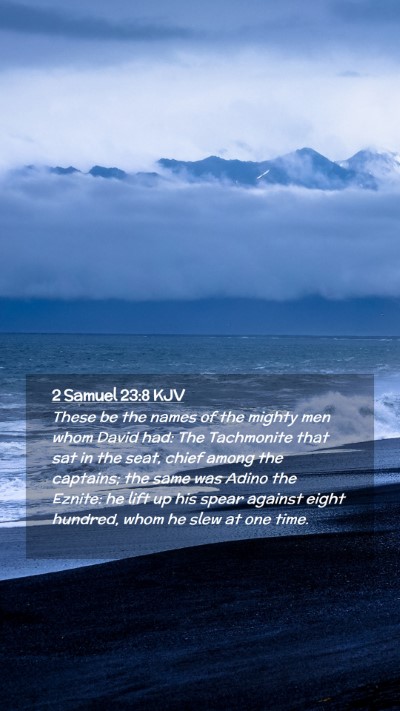 Picture 02 - 2 Samuel 23:8 KJV Mobile Phone Wallpaper - These be the names of the mighty men whom David - Mobile Bible Verse Wallpaper
