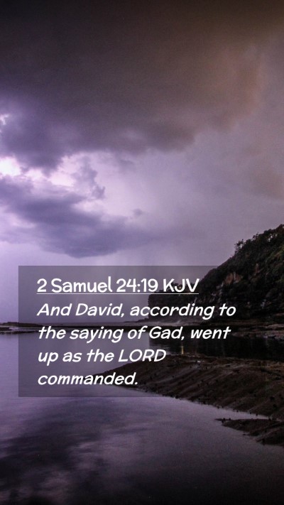 Picture 02 - 2 Samuel 24:19 KJV Mobile Phone Wallpaper - And David, according to the saying of Gad, went - Mobile Bible Verse Wallpaper