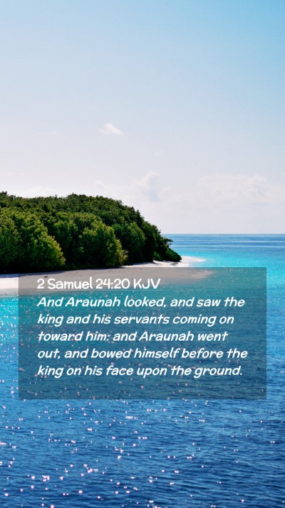 Picture 02 - 2 Samuel 24:20 KJV Mobile Phone Wallpaper - And Araunah looked, and saw the king and his - Mobile Bible Verse Wallpaper
