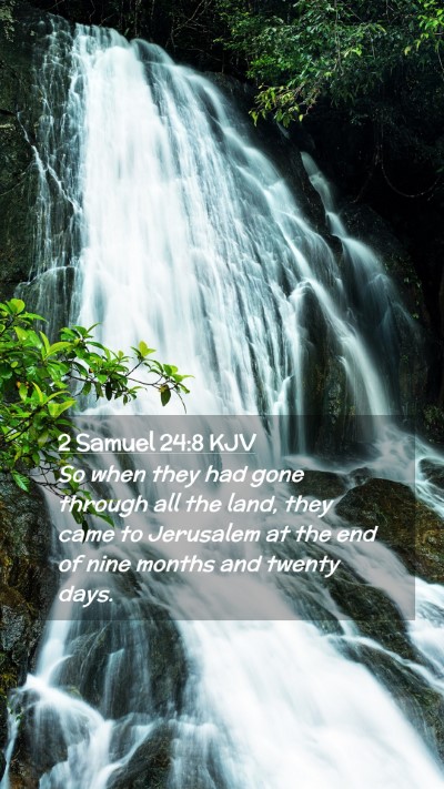 Picture 02 - 2 Samuel 24:8 KJV Mobile Phone Wallpaper - So when they had gone through all the land, they - Mobile Bible Verse Wallpaper