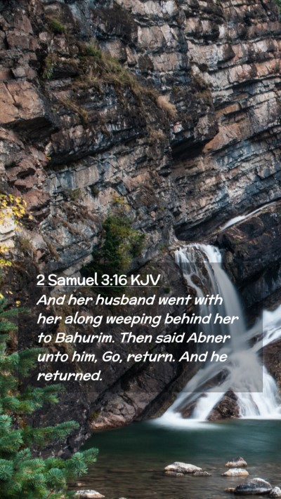 Picture 02 - 2 Samuel 3:16 KJV Mobile Phone Wallpaper - And her husband went with her along weeping - Mobile Bible Verse Wallpaper