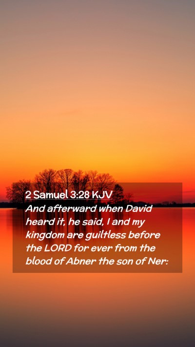 Picture 02 - 2 Samuel 3:28 KJV Mobile Phone Wallpaper - And afterward when David heard it, he said, I and - Mobile Bible Verse Wallpaper