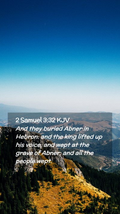 Picture 02 - 2 Samuel 3:32 KJV Mobile Phone Wallpaper - And they buried Abner in Hebron: and the king - Mobile Bible Verse Wallpaper