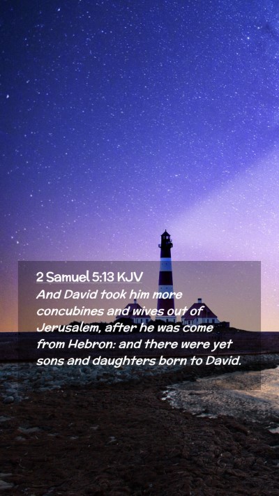 Picture 02 - 2 Samuel 5:13 KJV Mobile Phone Wallpaper - And David took him more concubines and wives out - Mobile Bible Verse Wallpaper