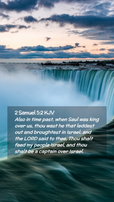 Picture 02 - 2 Samuel 5:2 KJV Mobile Phone Wallpaper - Also in time past, when Saul was king over us, - Mobile Bible Verse Wallpaper