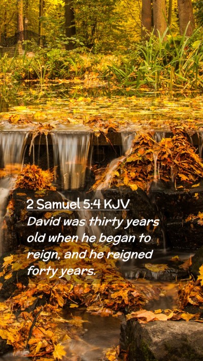 Picture 02 - 2 Samuel 5:4 KJV Mobile Phone Wallpaper - David was thirty years old when he began to - Mobile Bible Verse Wallpaper