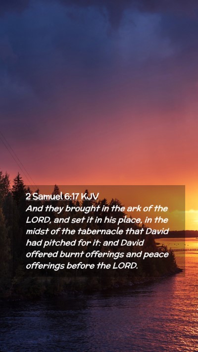 Picture 02 - 2 Samuel 6:17 KJV Mobile Phone Wallpaper - And they brought in the ark of the LORD, and set - Mobile Bible Verse Wallpaper