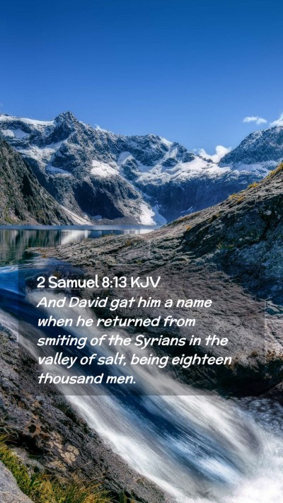 Picture 02 - 2 Samuel 8:13 KJV Mobile Phone Wallpaper - And David gat him a name when he returned from - Mobile Bible Verse Wallpaper