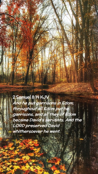 Picture 02 - 2 Samuel 8:14 KJV Mobile Phone Wallpaper - And he put garrisons in Edom; throughout all Edom - Mobile Bible Verse Wallpaper