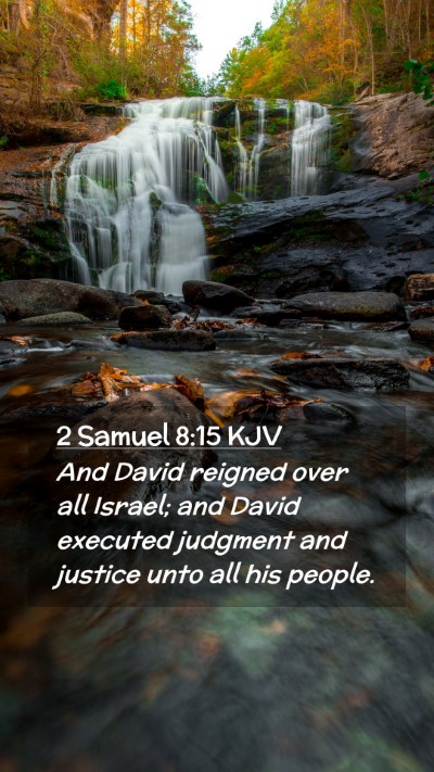 Picture 02 - 2 Samuel 8:15 KJV Mobile Phone Wallpaper - And David reigned over all Israel; and David - Mobile Bible Verse Wallpaper