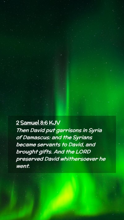 Picture 02 - 2 Samuel 8:6 KJV Mobile Phone Wallpaper - Then David put garrisons in Syria of Damascus: - Mobile Bible Verse Wallpaper